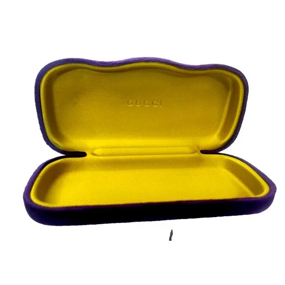 Gucci Velvet Sunglasses Eyeglasses EMPTY Case Clamshell Authentic Purple Felt - Picture 1 of 6